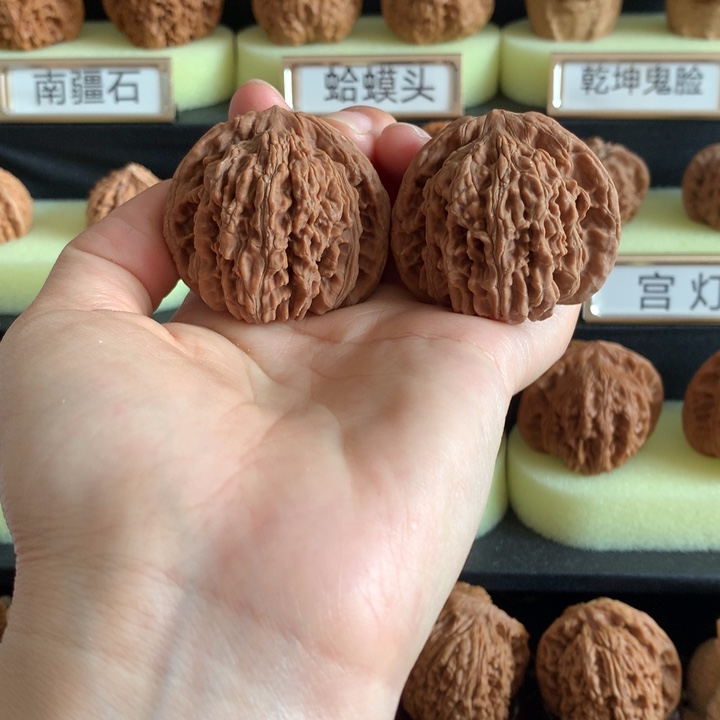 桃核把件文玩核桃四座楼白茬44+