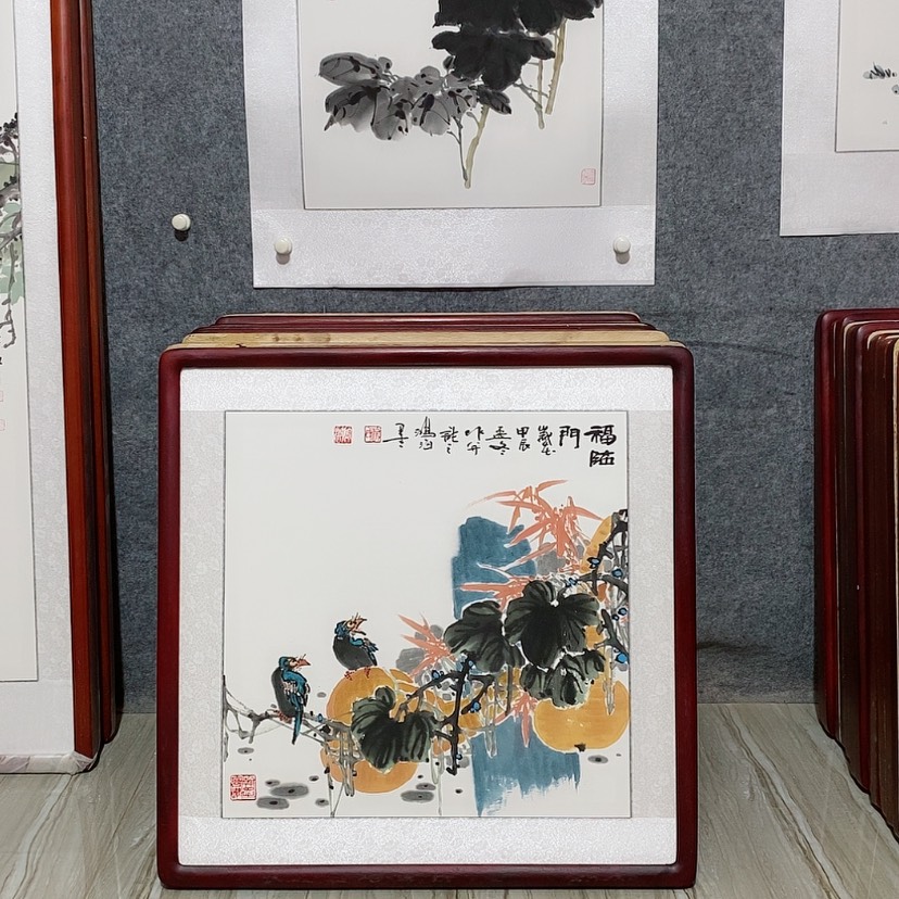 【闪购商品】国画书画作品带框65×65厘米