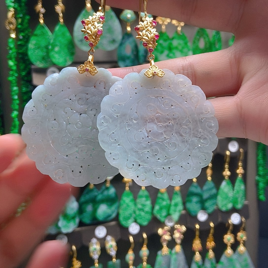 翡翠未镶嵌耳饰翡翠