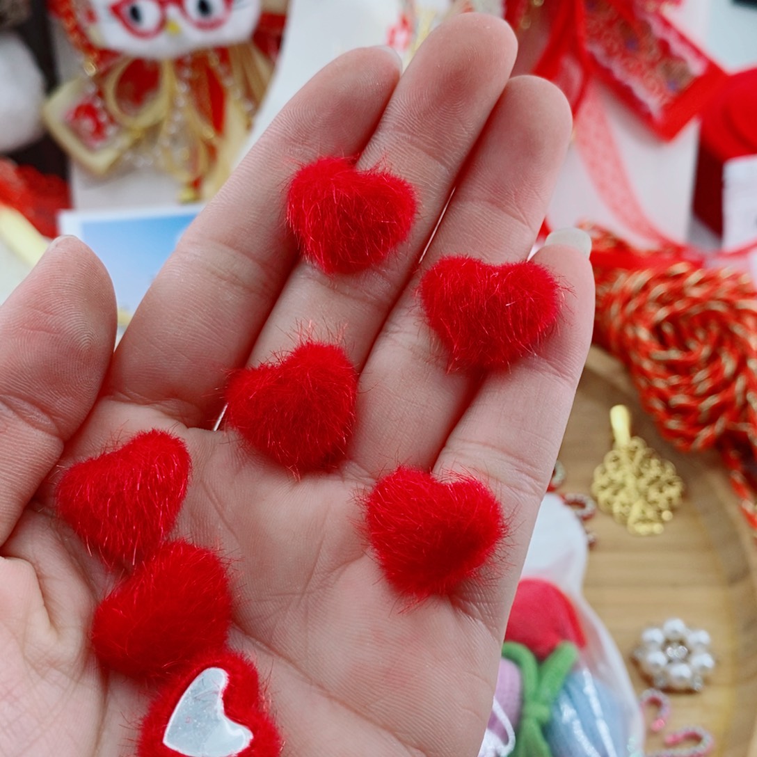 马毛爱心红色100个
