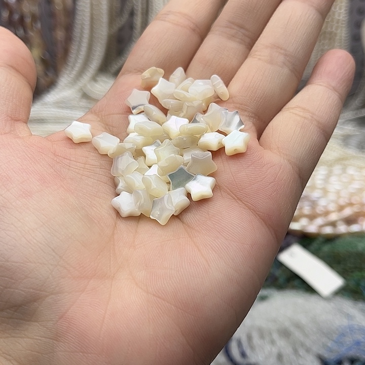 未镶嵌玛瑙/玉髓珠宝半成品10个8mm左右白蝶贝五星