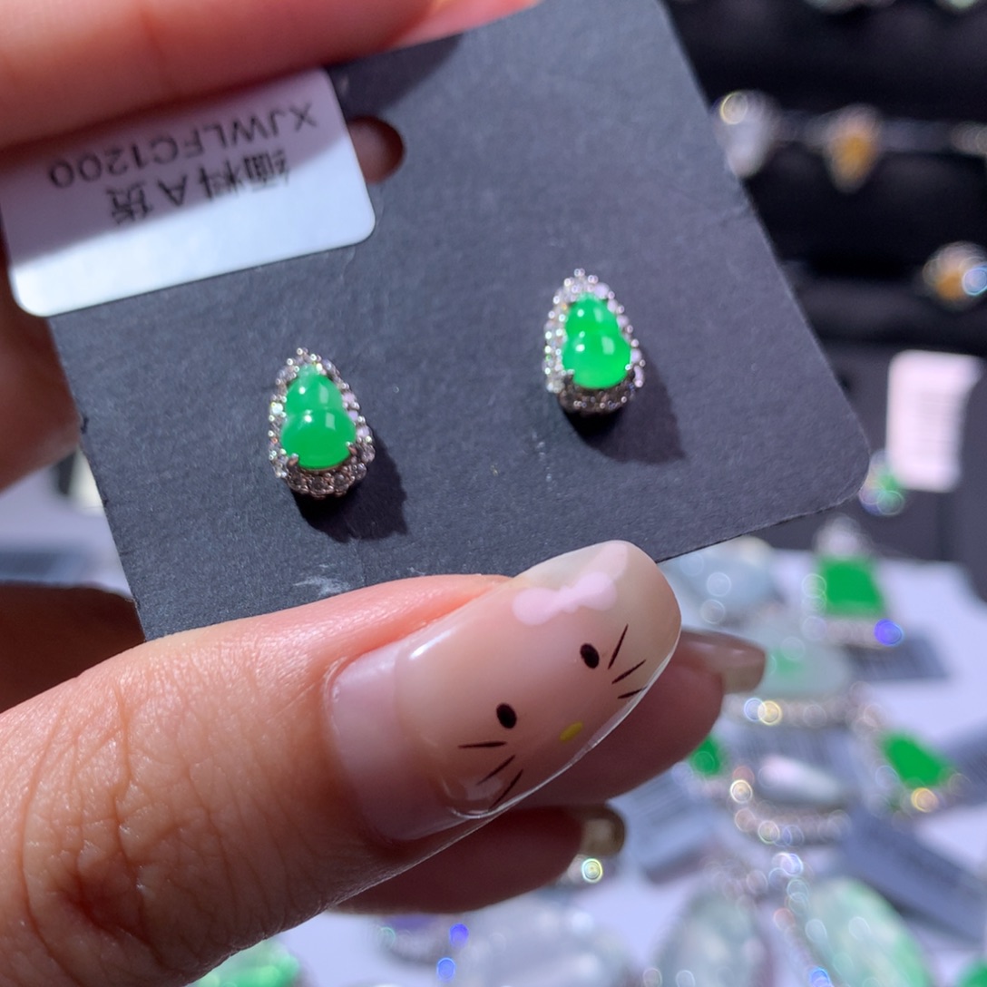 翡翠银S925镶嵌颈饰天然翡翠