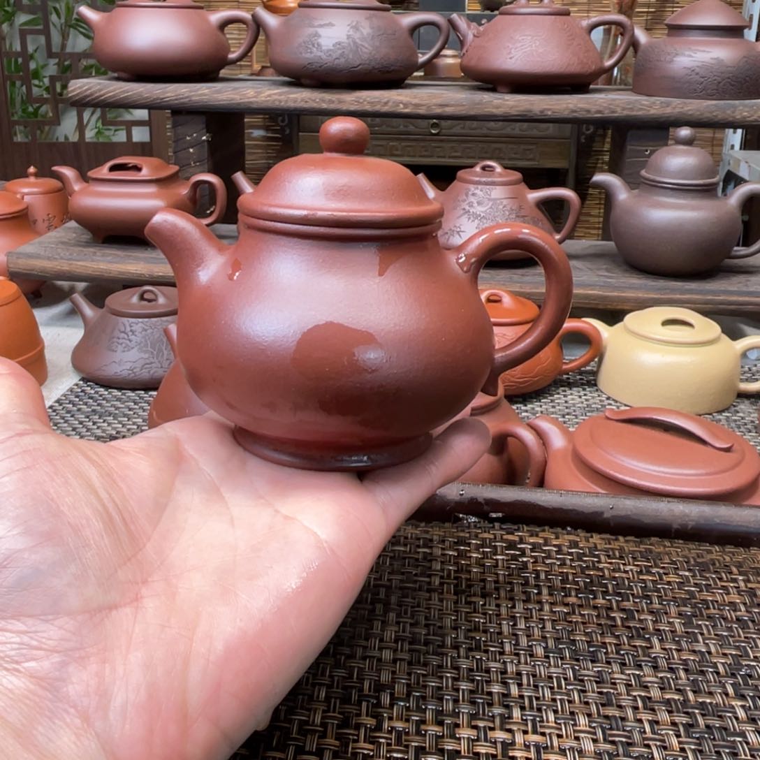 紫砂茶壶宜兴原矿紫砂手工制180