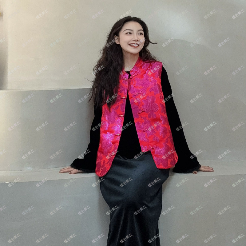 春-原创设计25-12【祥瑞启岁】立领中式气质盘扣国风马甲