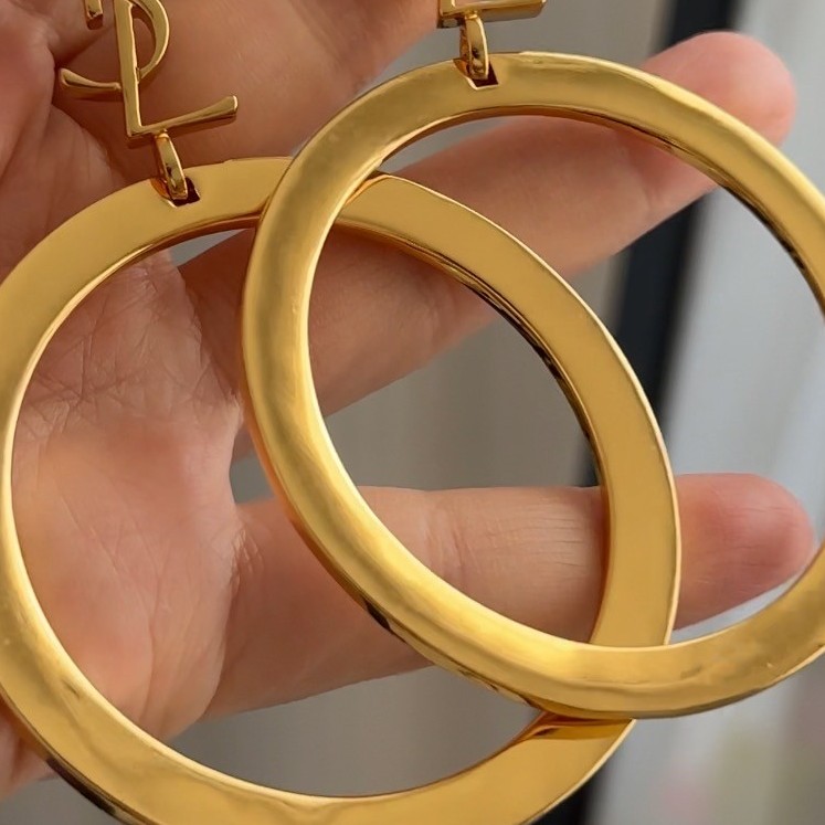 铜合金耳饰 5181650【大圈圈】法式轻奢风复古百搭款耳饰