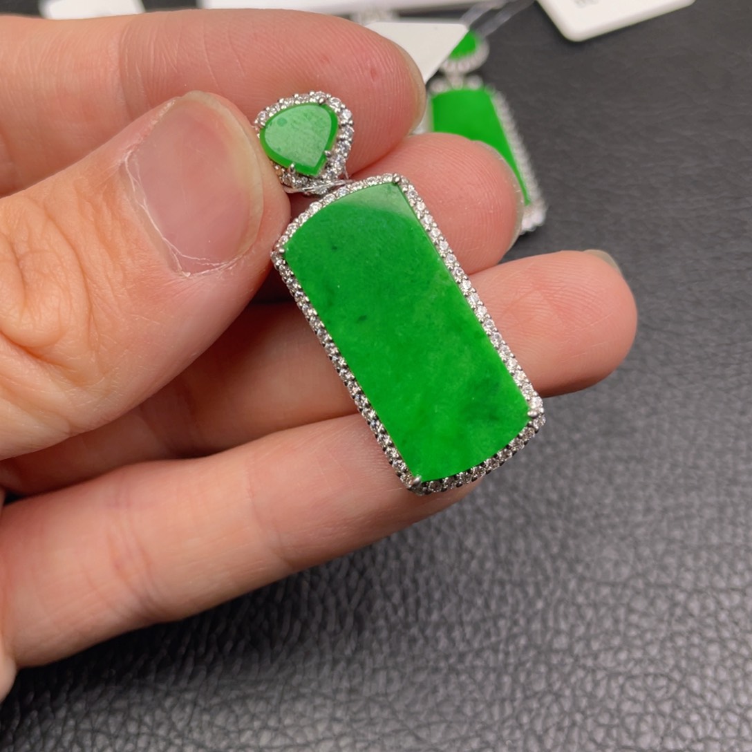 翡翠银S925镶嵌吊坠(不含链)