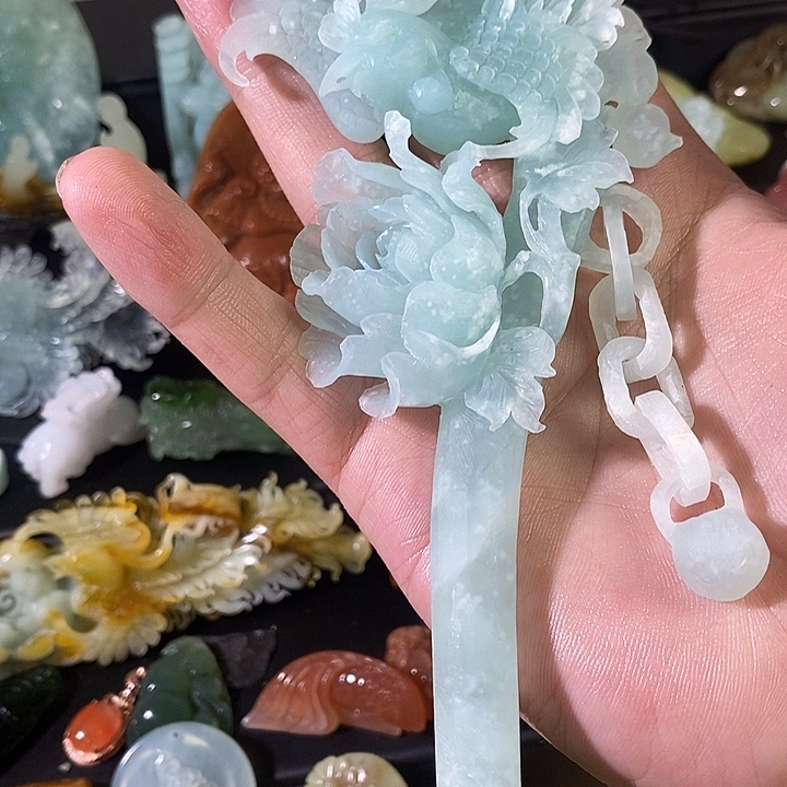 ****爱蛇纹石玉合金颈饰