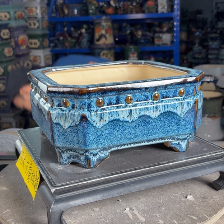 一风堂石湾花盆 内22*10微瑕盆口收缩874