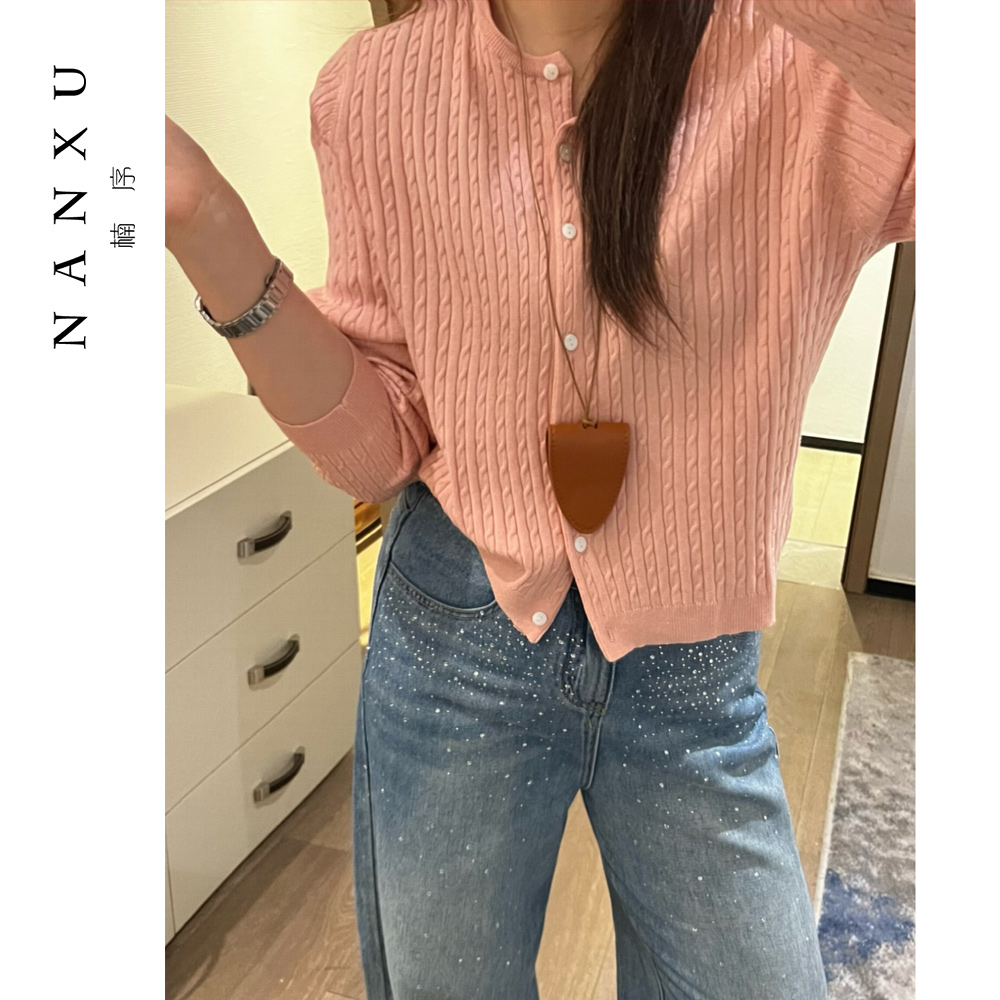 楠序源子微胖女装 女款秋装显瘦显白毛针织衫上衣女春秋YZ35178