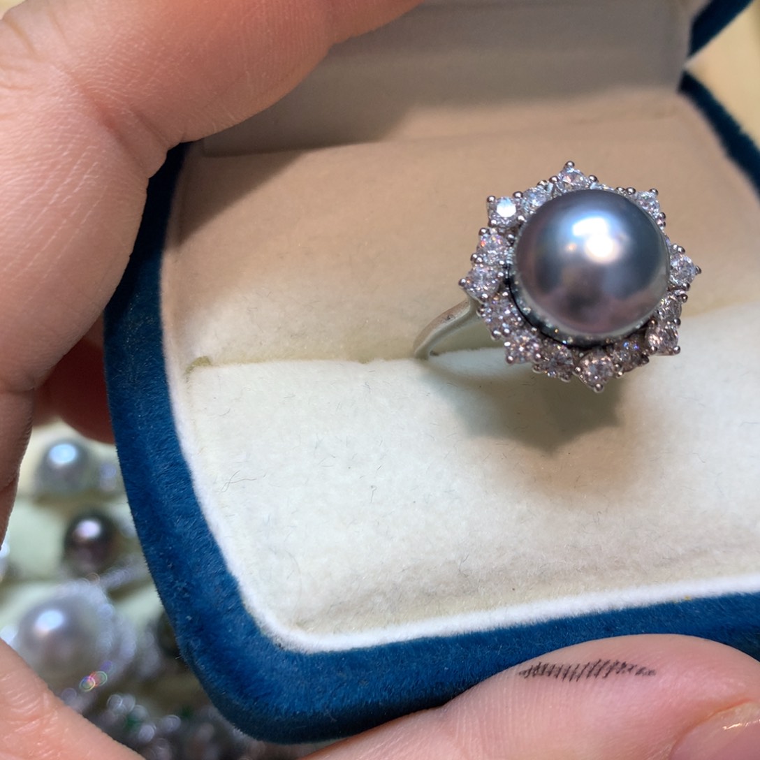 海水珍珠戒指银S925镶嵌