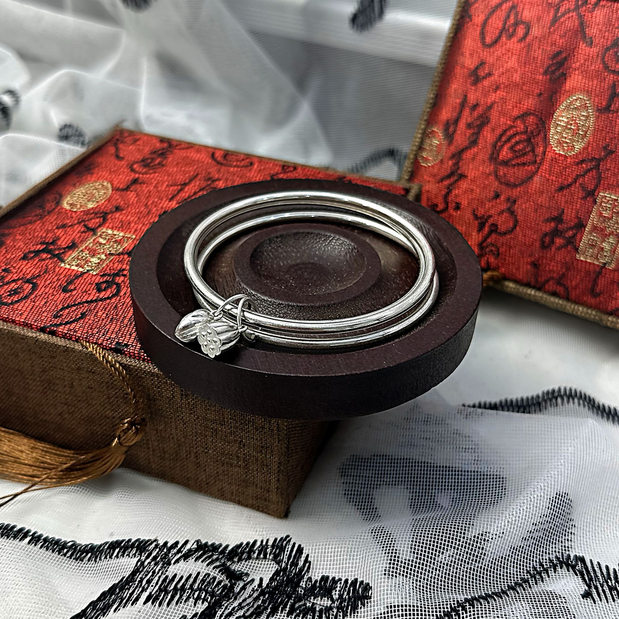 足银手镯 020 三生三世两世欢手镯经典手工时尚复古