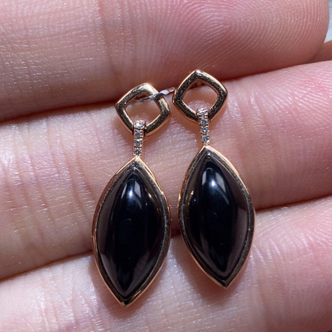 翡翠18K金镶嵌耳饰