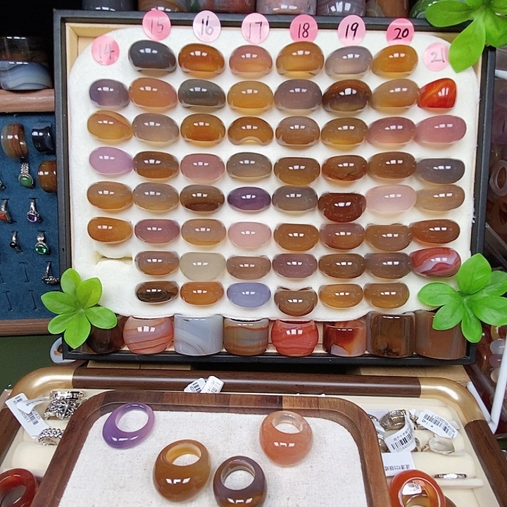 猪***子玛瑙/玉髓合金戒指