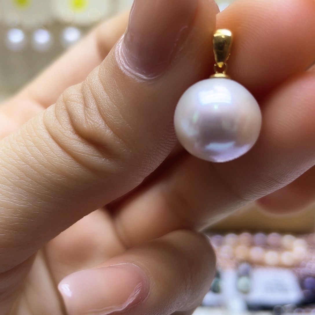 淡水珍珠颈饰18K金镶嵌