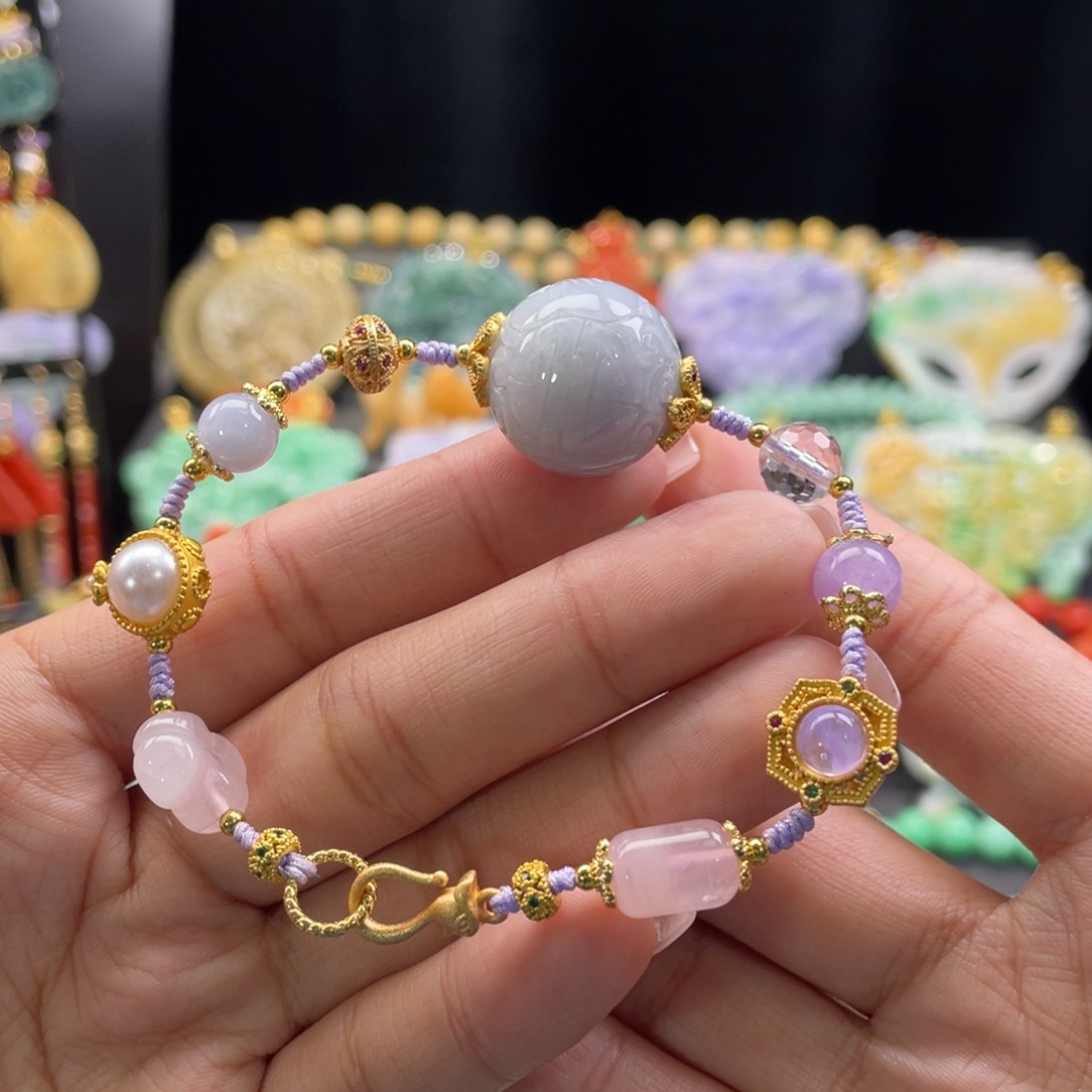 翡翠手链未镶嵌代编织