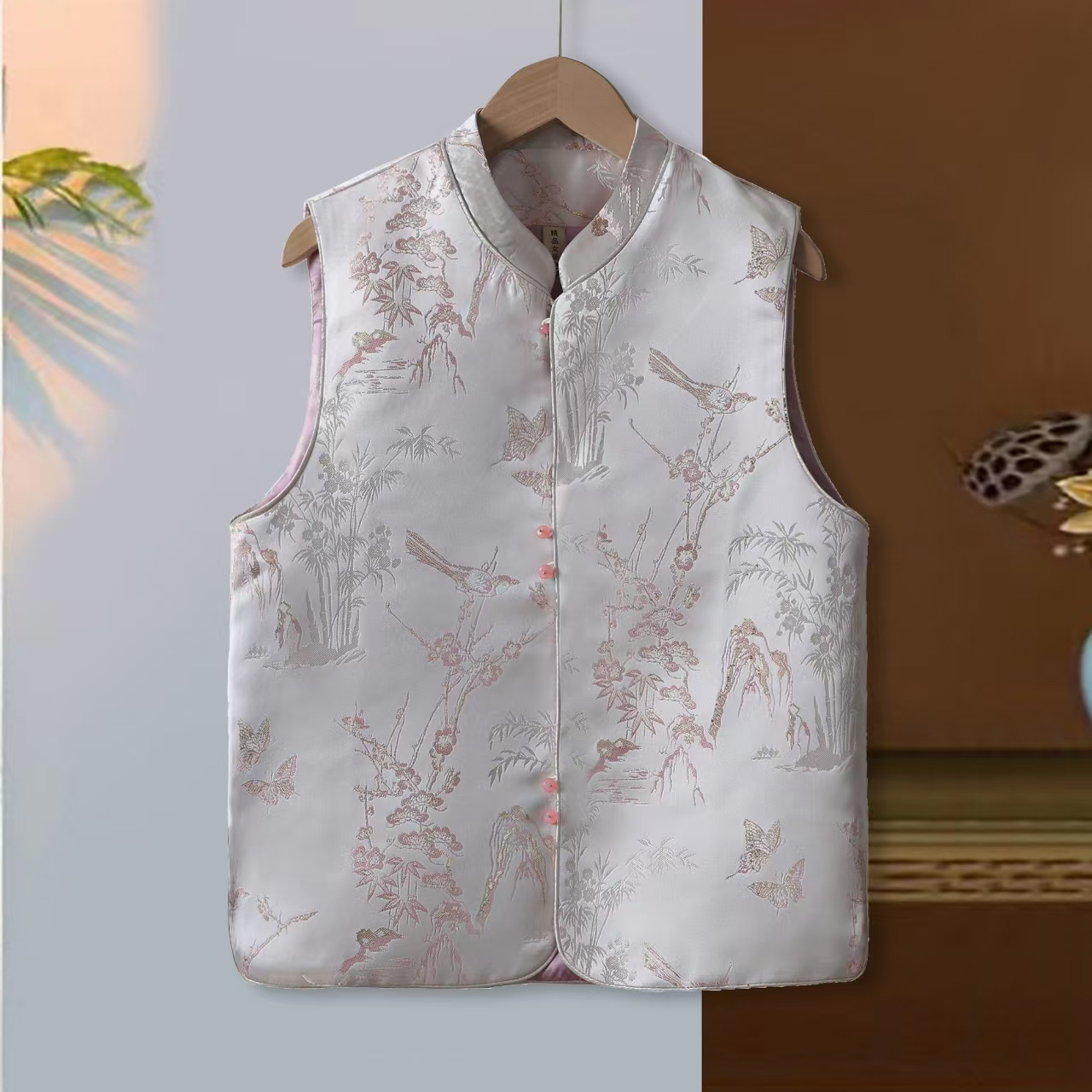 【金丝】2025春新中式提花刺绣新款马甲背心透气无袖上衣国风坎肩女