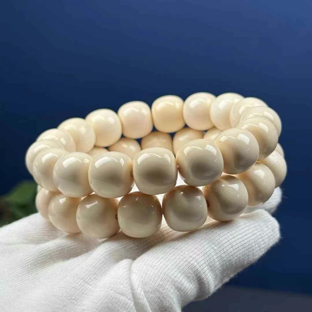 利友 猛犸象牙 老型手串全品毕业级文玩手串原色5A冰料