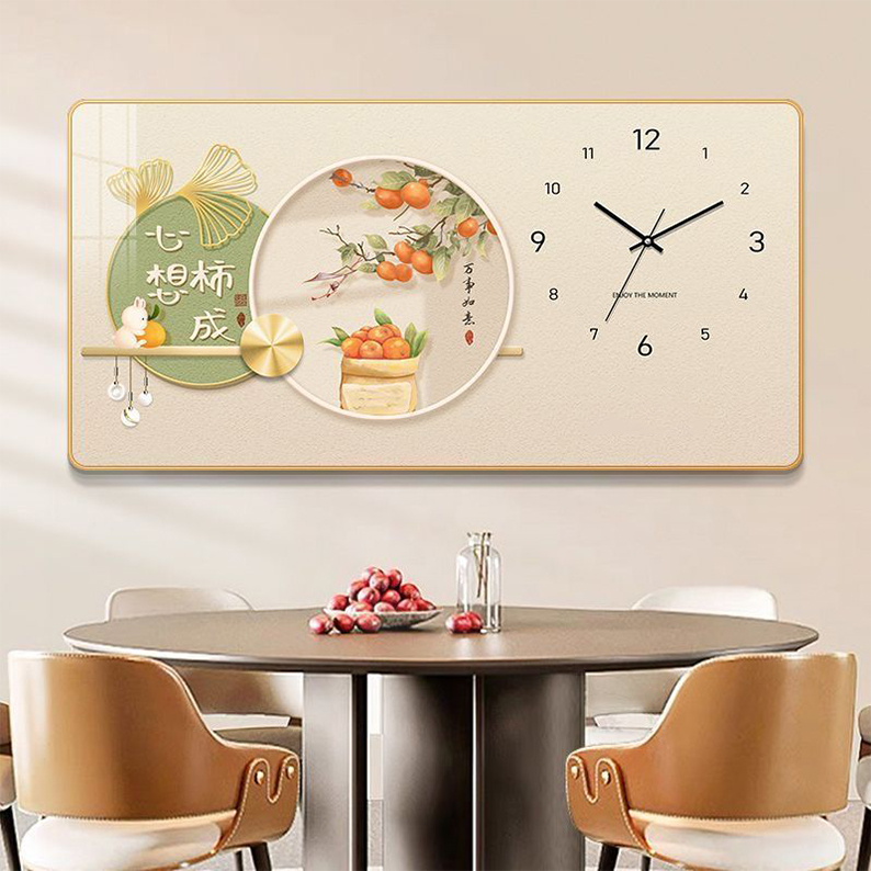 TZ05现代客厅万事如意装饰画万年历电子钟表挂钟简约餐厅挂画时钟