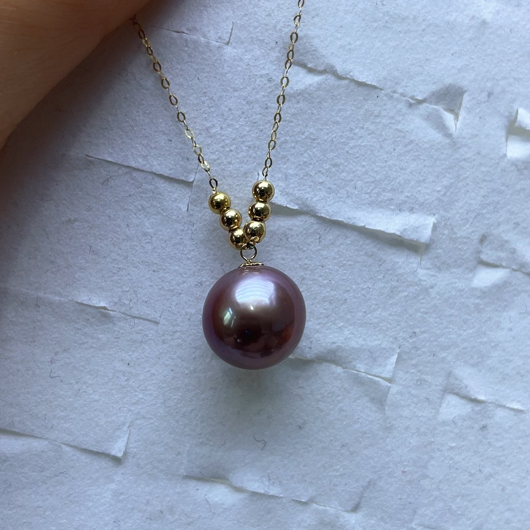 淡水珍珠颈饰18K金镶嵌