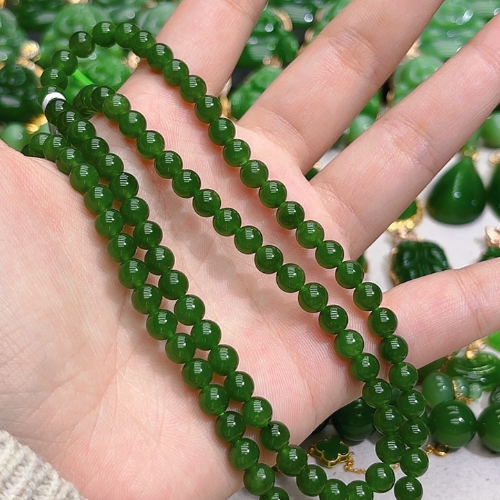 和田玉（碧玉）项链未镶嵌