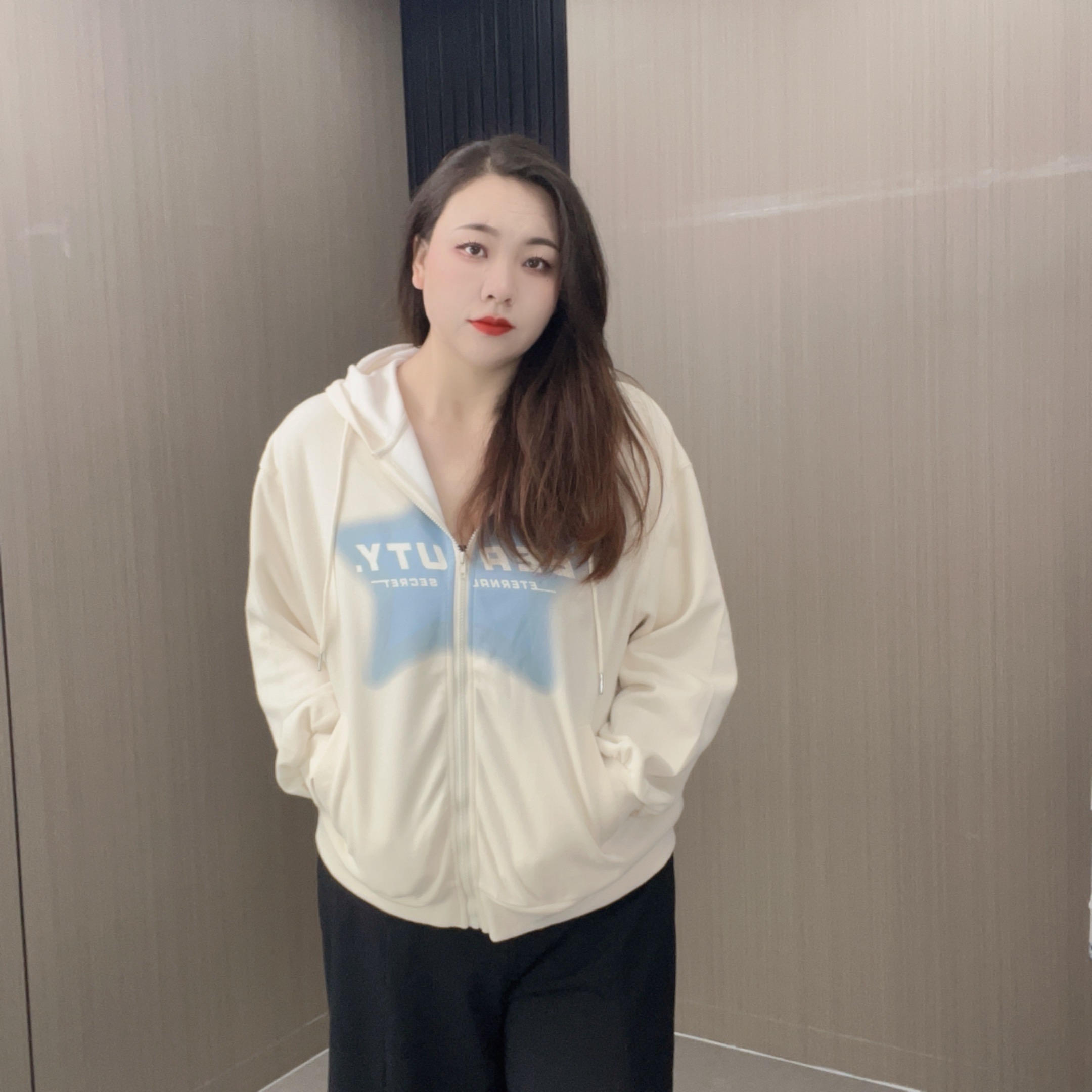 【乔姐严选0061】连帽春秋宽松型学院风卫衣防晒服上衣长袖开衫
