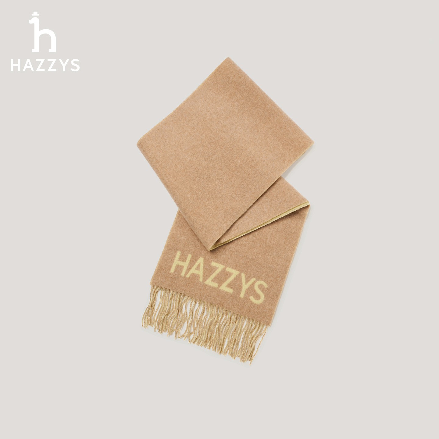 【商场同款】HAZZYS哈吉斯冬季经典情侣围巾英伦风轻奢羊毛围脖