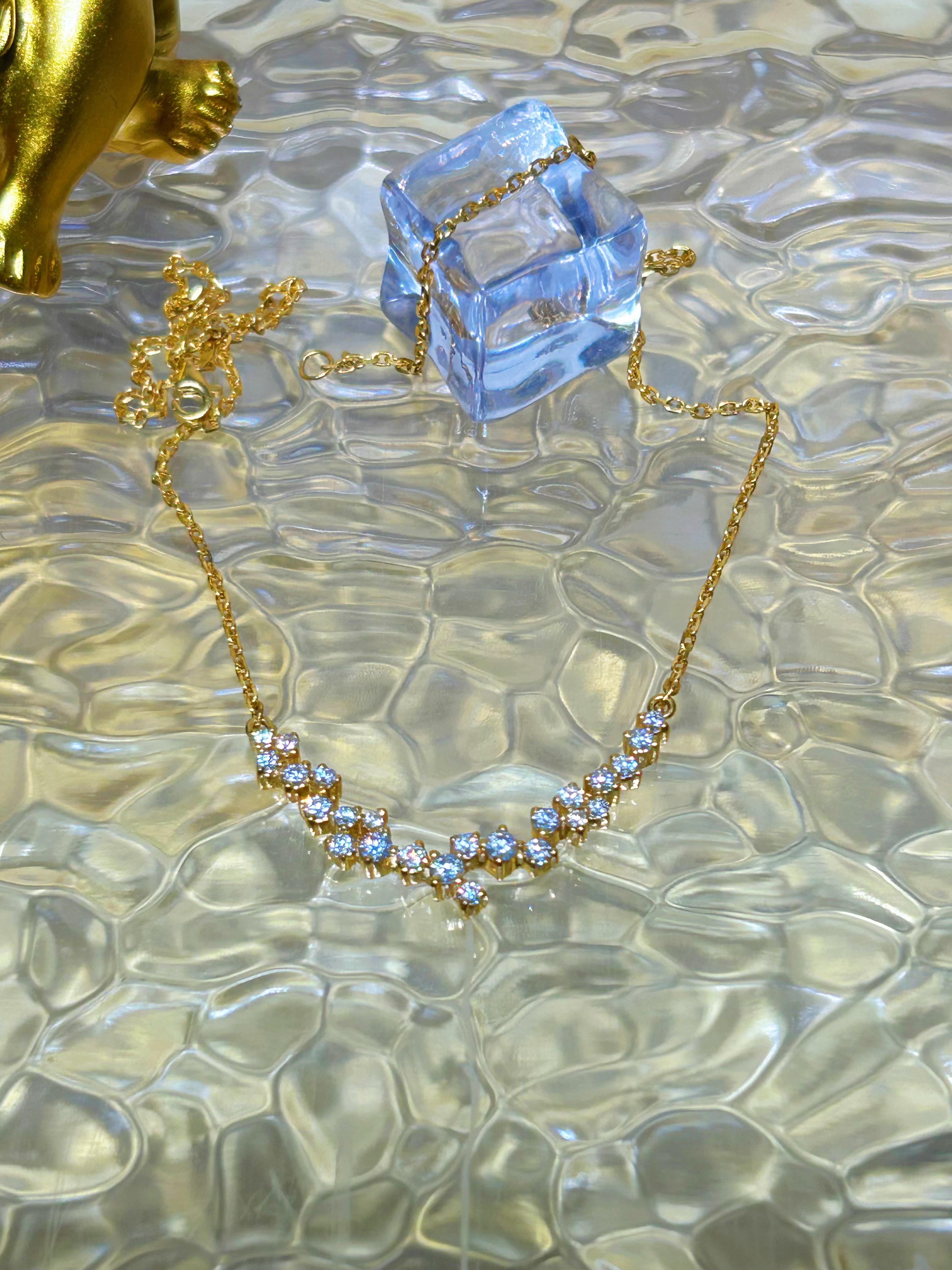 足金999 繁星套链  黄金镶嵌莫桑 5G工艺