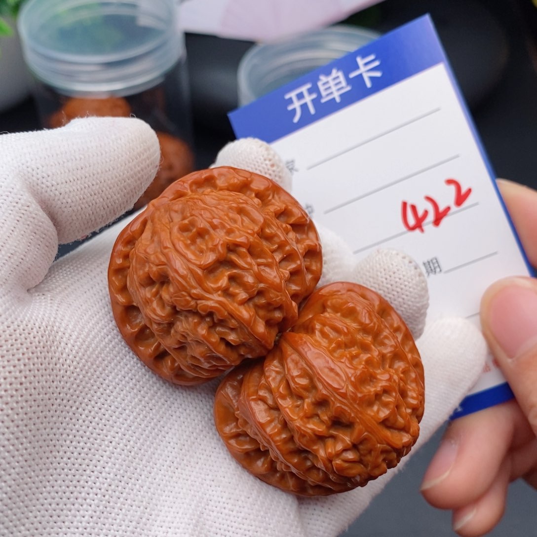 文玩核桃把件42球白422