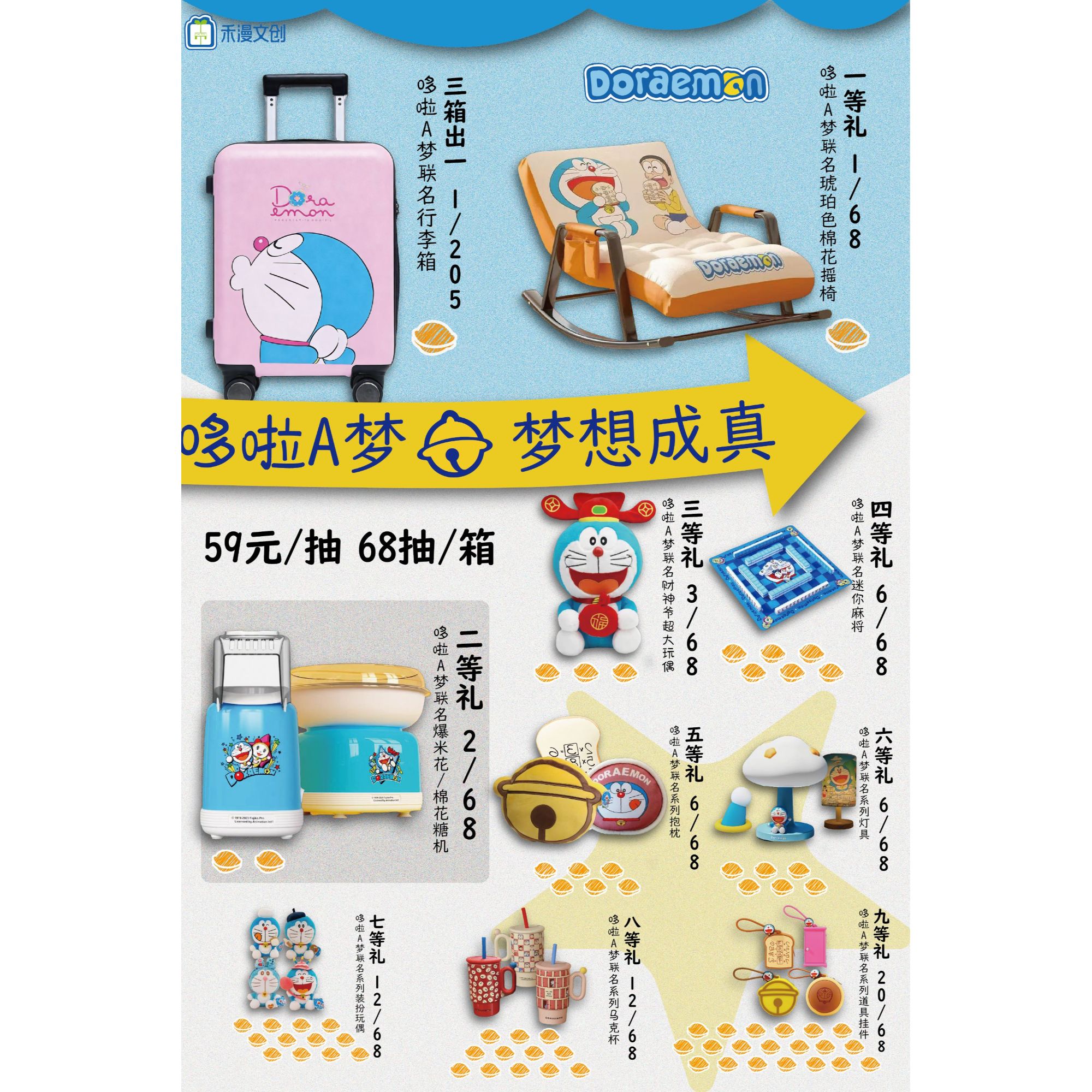 【正版授权】哆啦A梦×梦想成真系列抽抽乐（小南代拆）