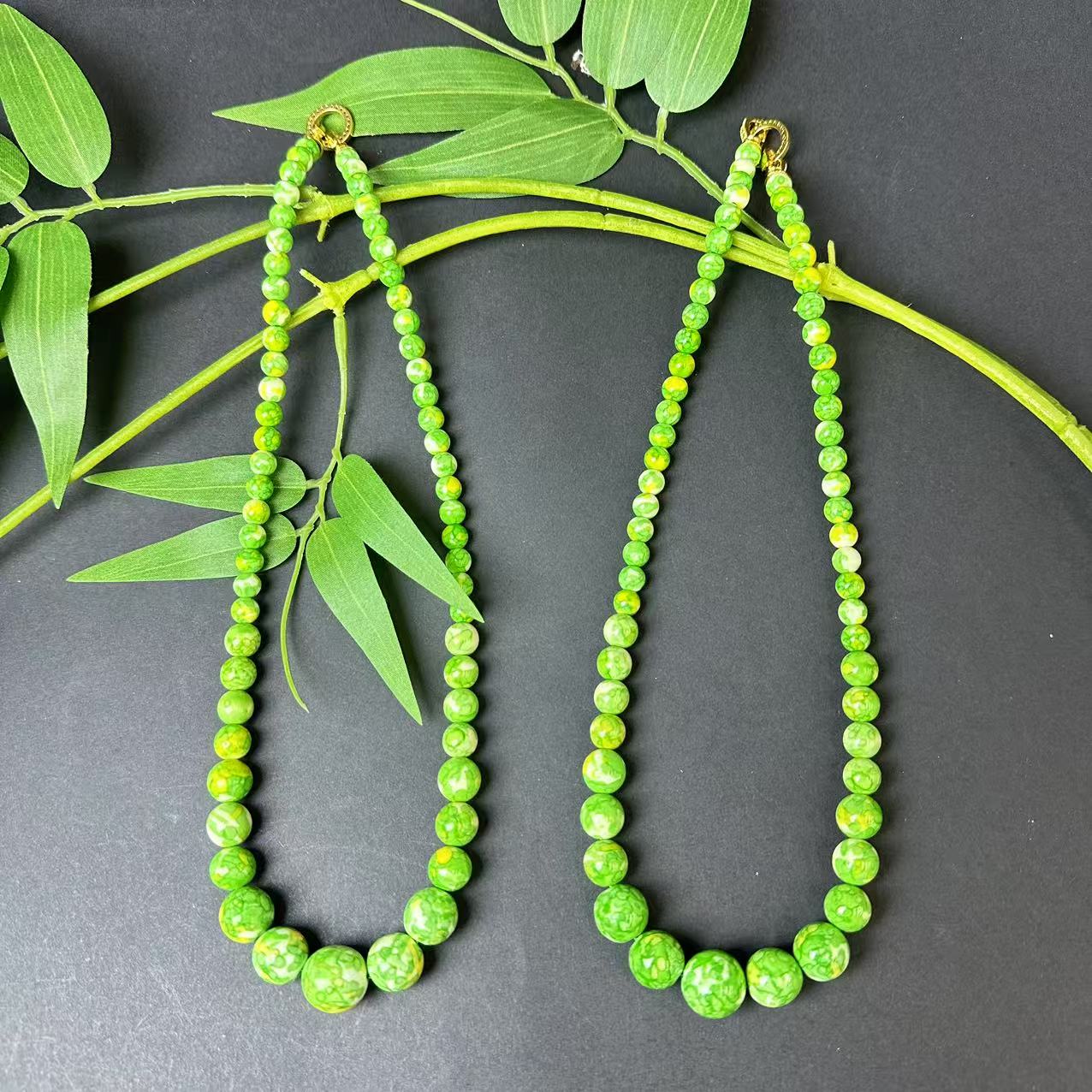 高定珠宝轻奢百搭款桃花圆珠妈妈链-x544