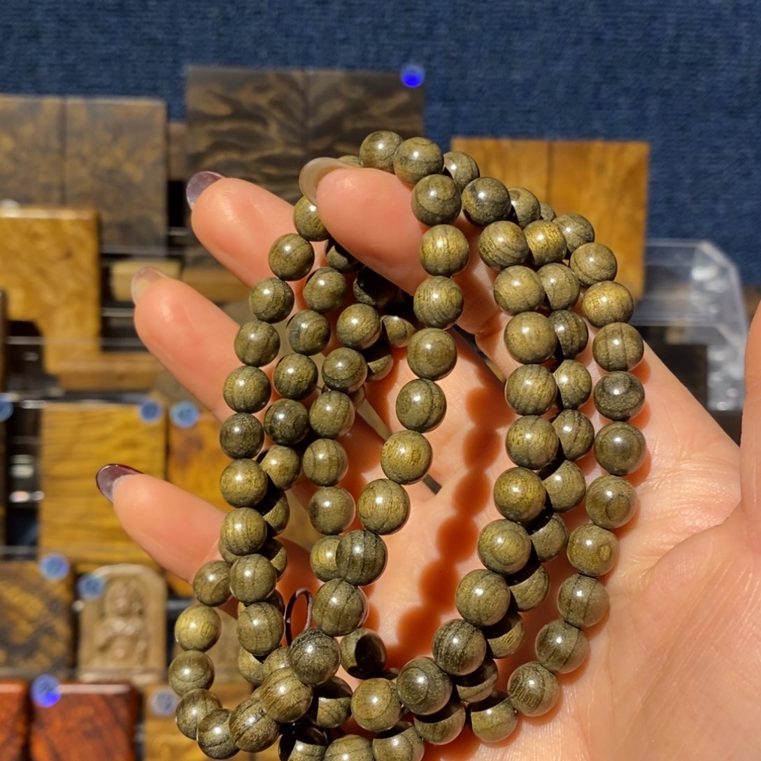 金丝楠手串/手链金丝楠木小叶桢楠0.8/108颗