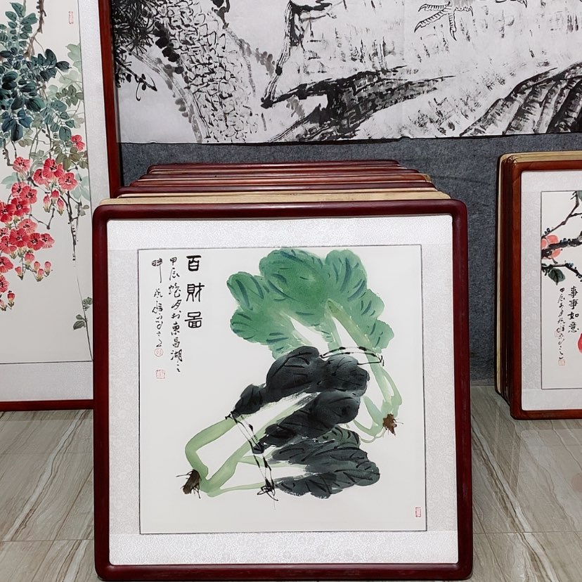 【闪购商品】国画书画作品带框65.×65厘米