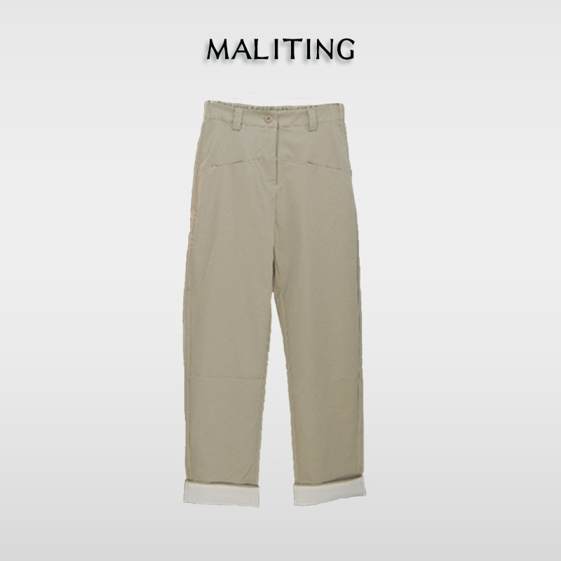 夏款九分哈伦女裤~~百搭显瘦小脚卷翘边休闲直筒洋气减龄简约女士