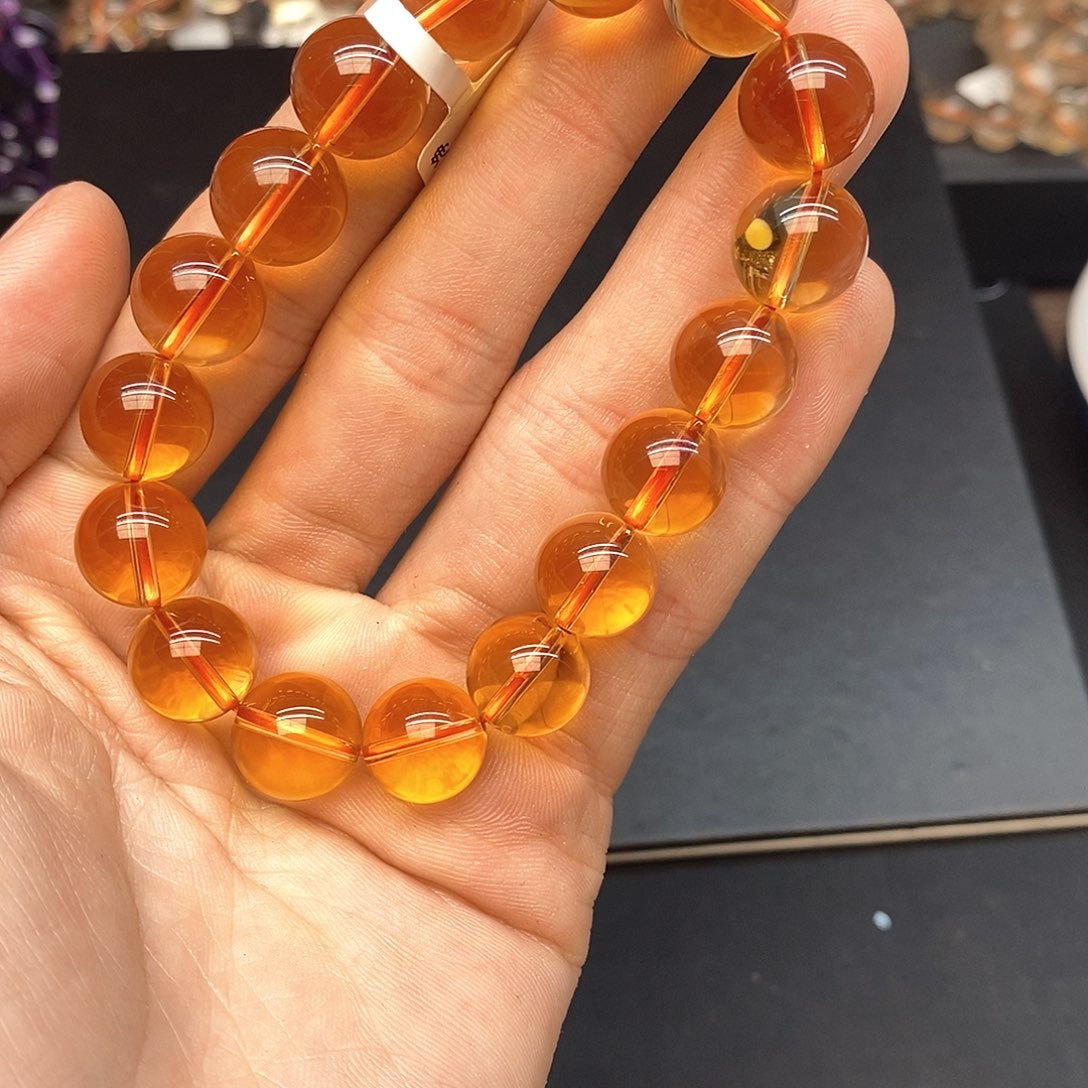 水晶手链未镶嵌24黄水晶12mm