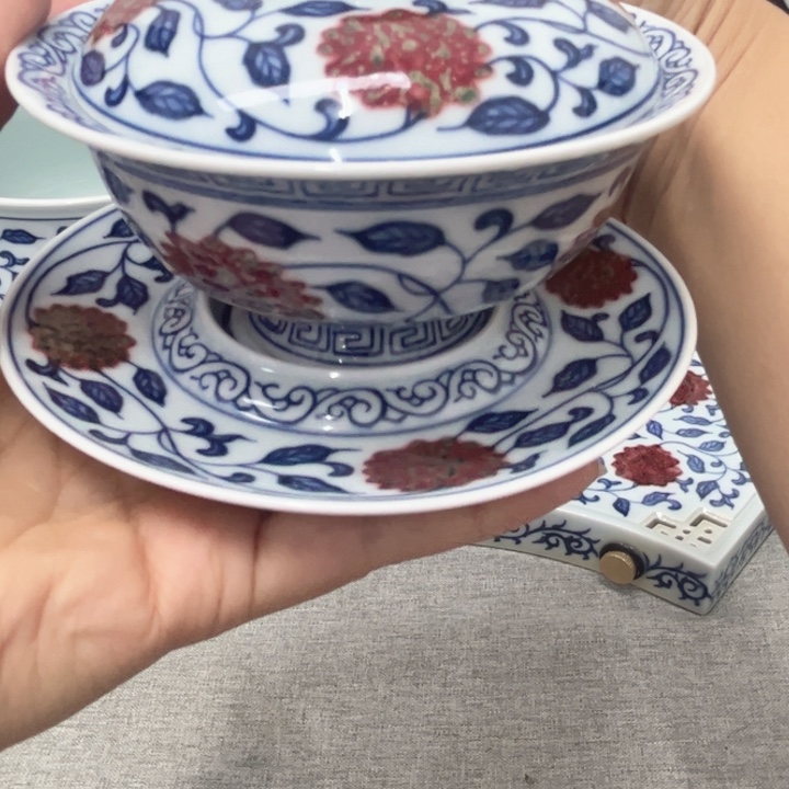 魂***月景德镇陶瓷釉里红
