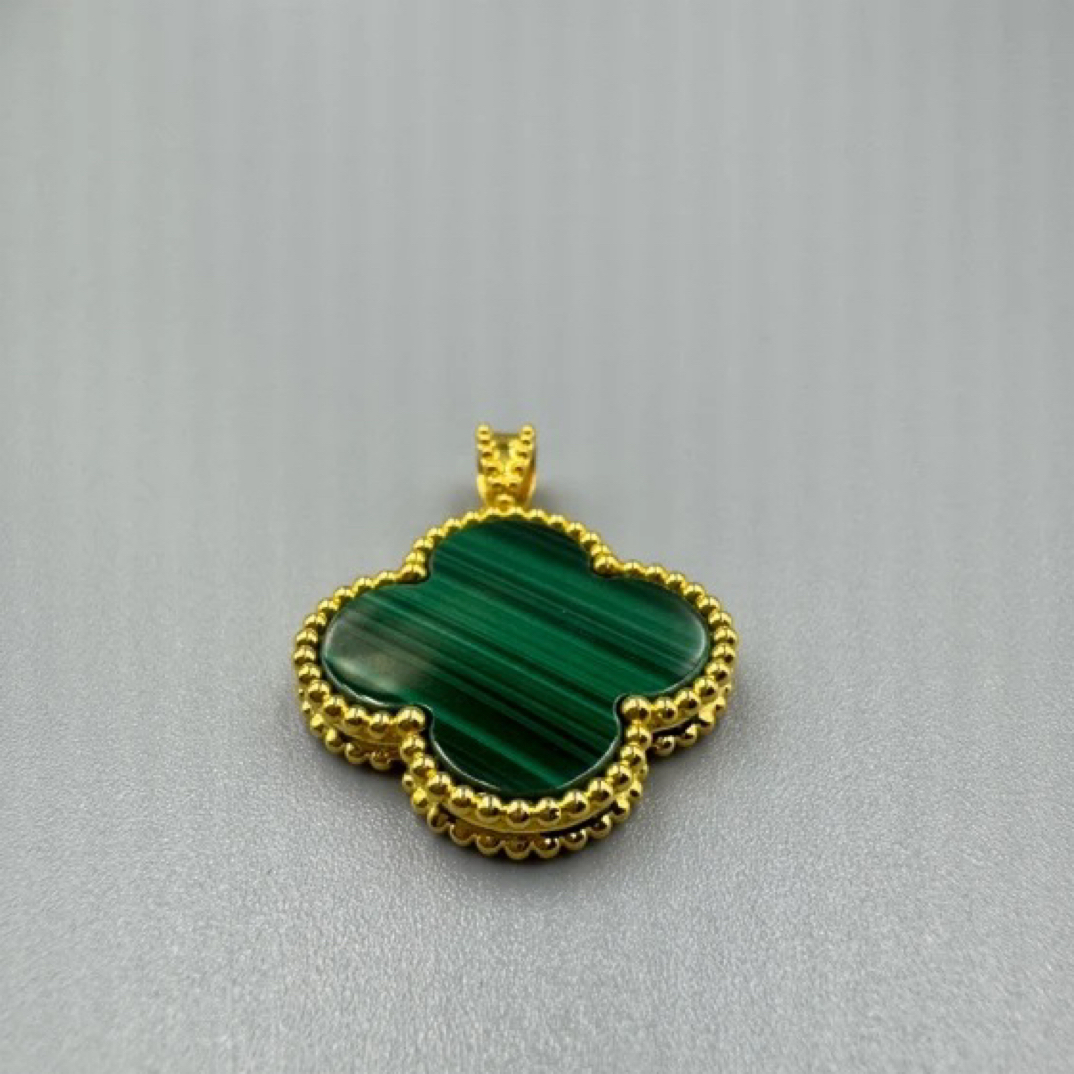 18K金孔雀石20mm吊坠气质百搭时尚