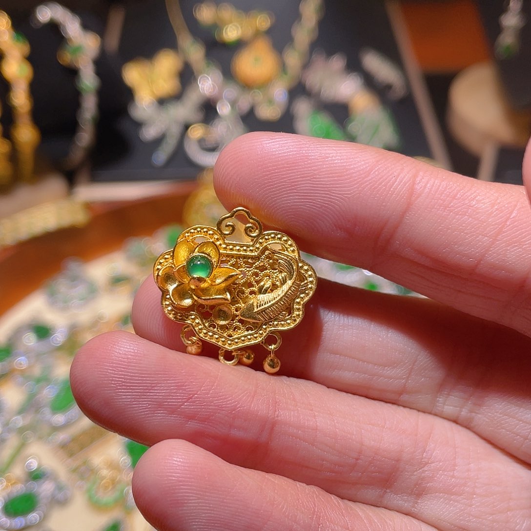 翡翠吊坠(不含链)银S925镶嵌