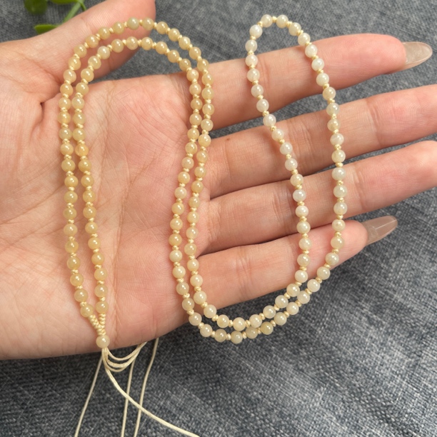 天然A货缅料翡翠卡3.6mm渐变款黄翡纯手工编织玉牌项链绳百搭