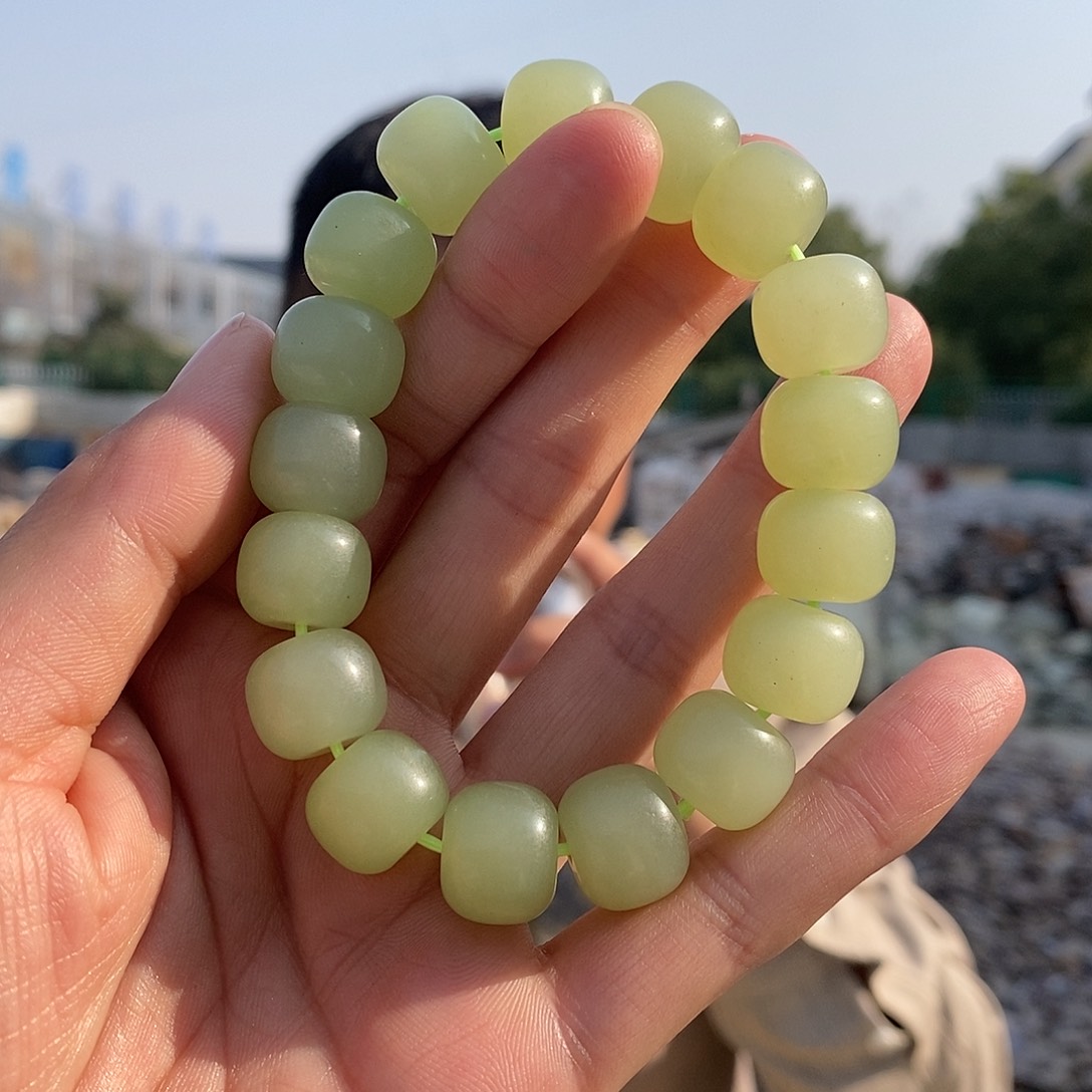 未镶嵌手链和田玉卡14老型珠黄口