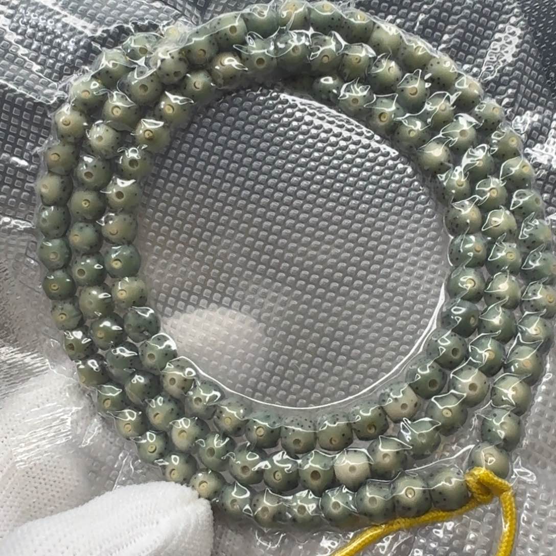 手串星月菩提桶珠6尺寸108  月留白 