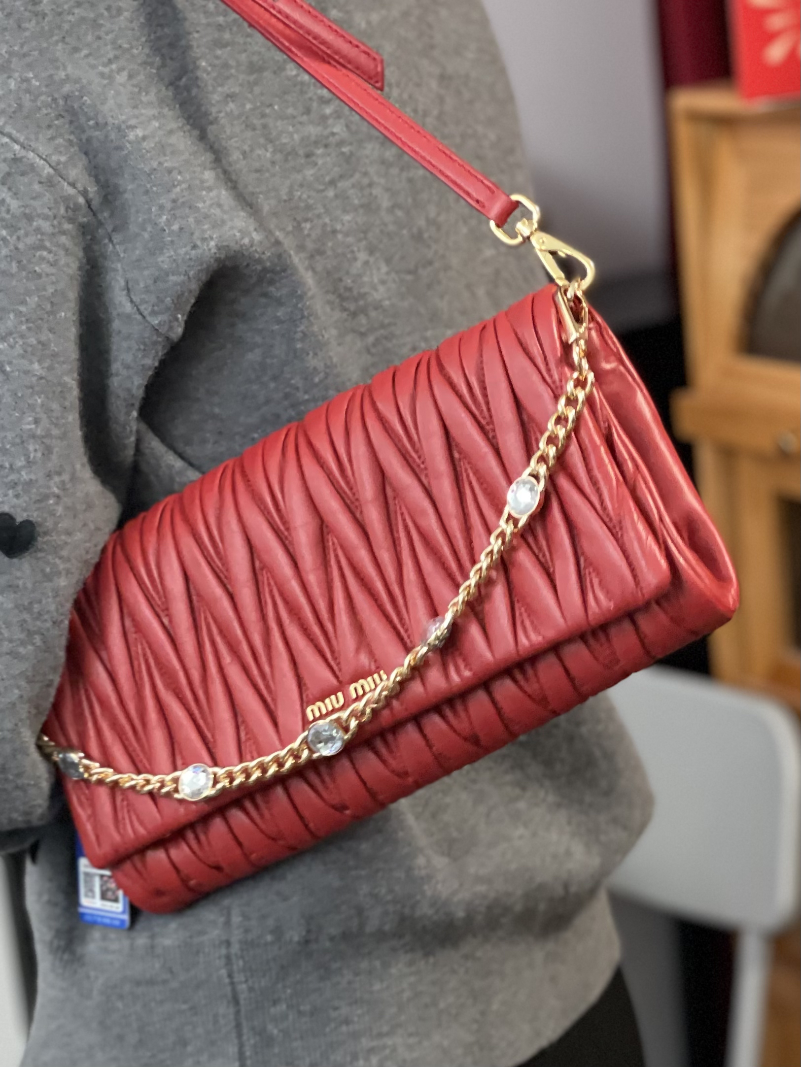 95新 MIU MIU/缪缪 阿白奢品/缪缪 法棍包