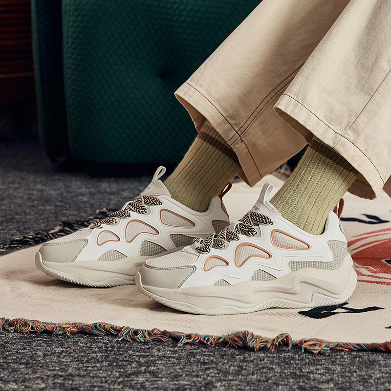 特步喵喵鞋 | 休闲鞋时尚潮流老爹鞋网面革面运动鞋男女秋季新款