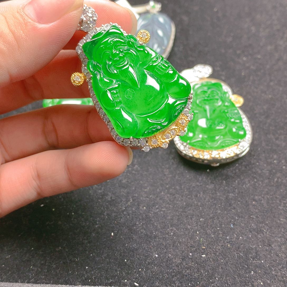 颈饰银S925镶嵌翡翠翡翠