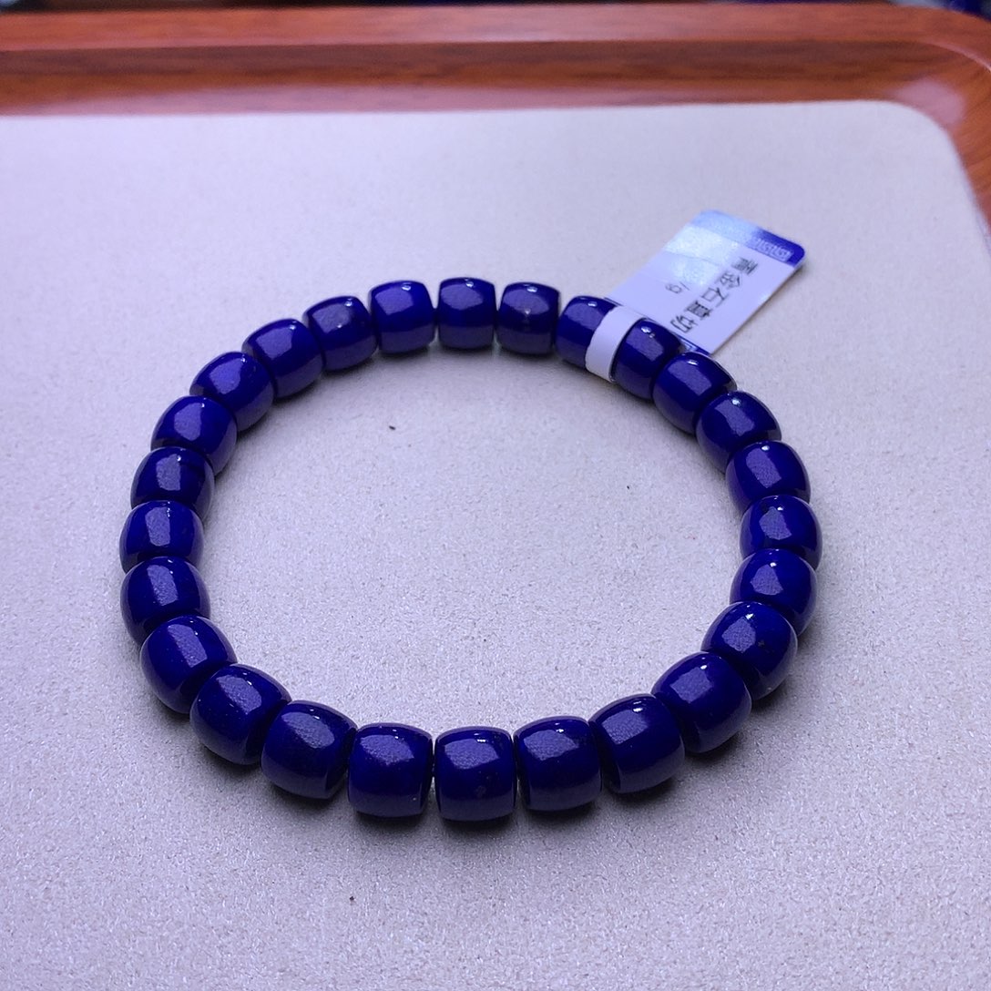 青金石未镶嵌手链8.2mm直切