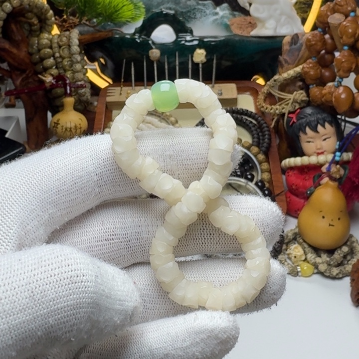 星月菩提手串2号车尺寸8.7菩提根玛尼墩单圈