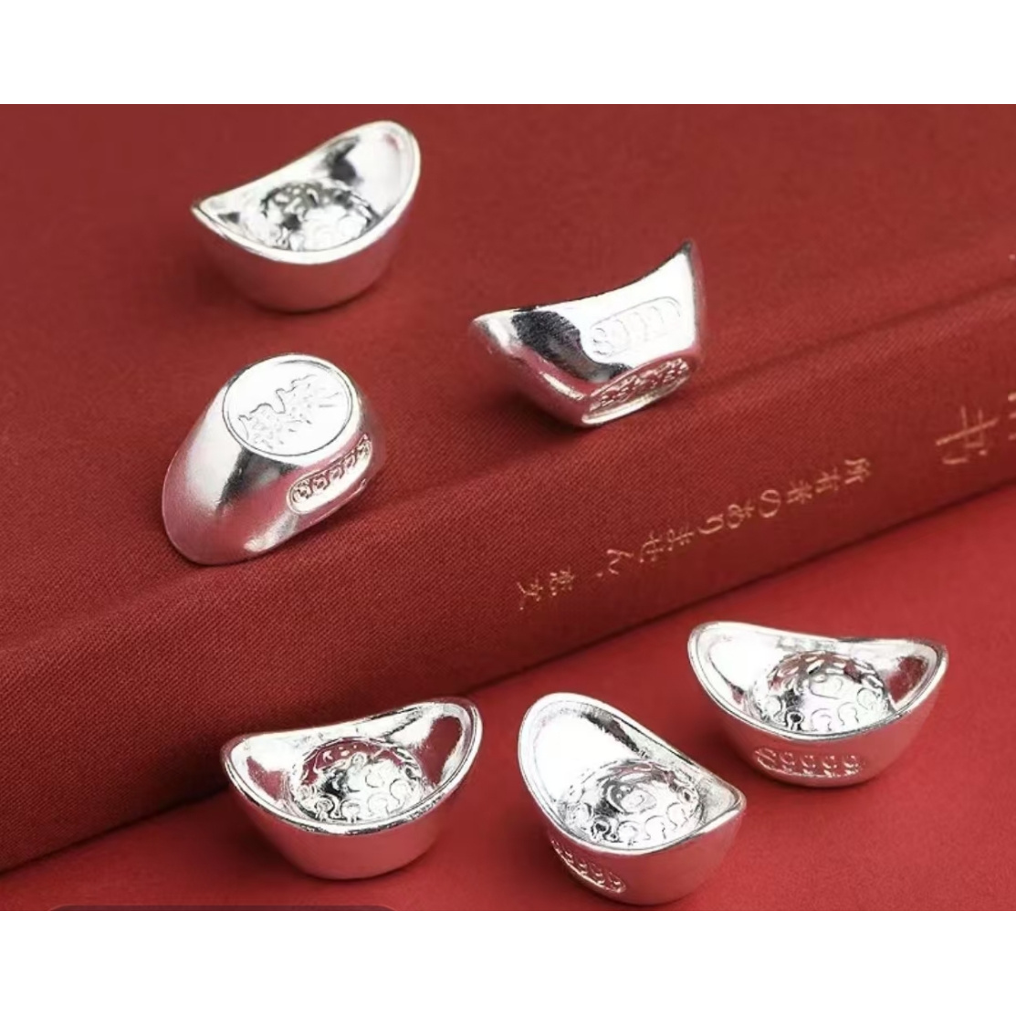 【618福利】实心9999小元宝招财聚福摆件祈福开业庆典约10g