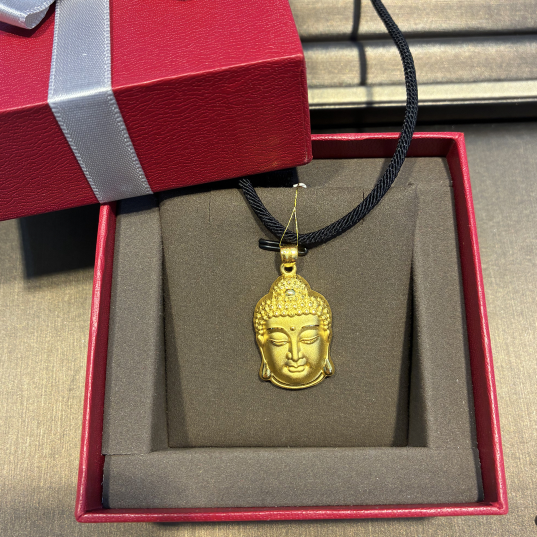 足金佛头挂坠保平安送家人礼物