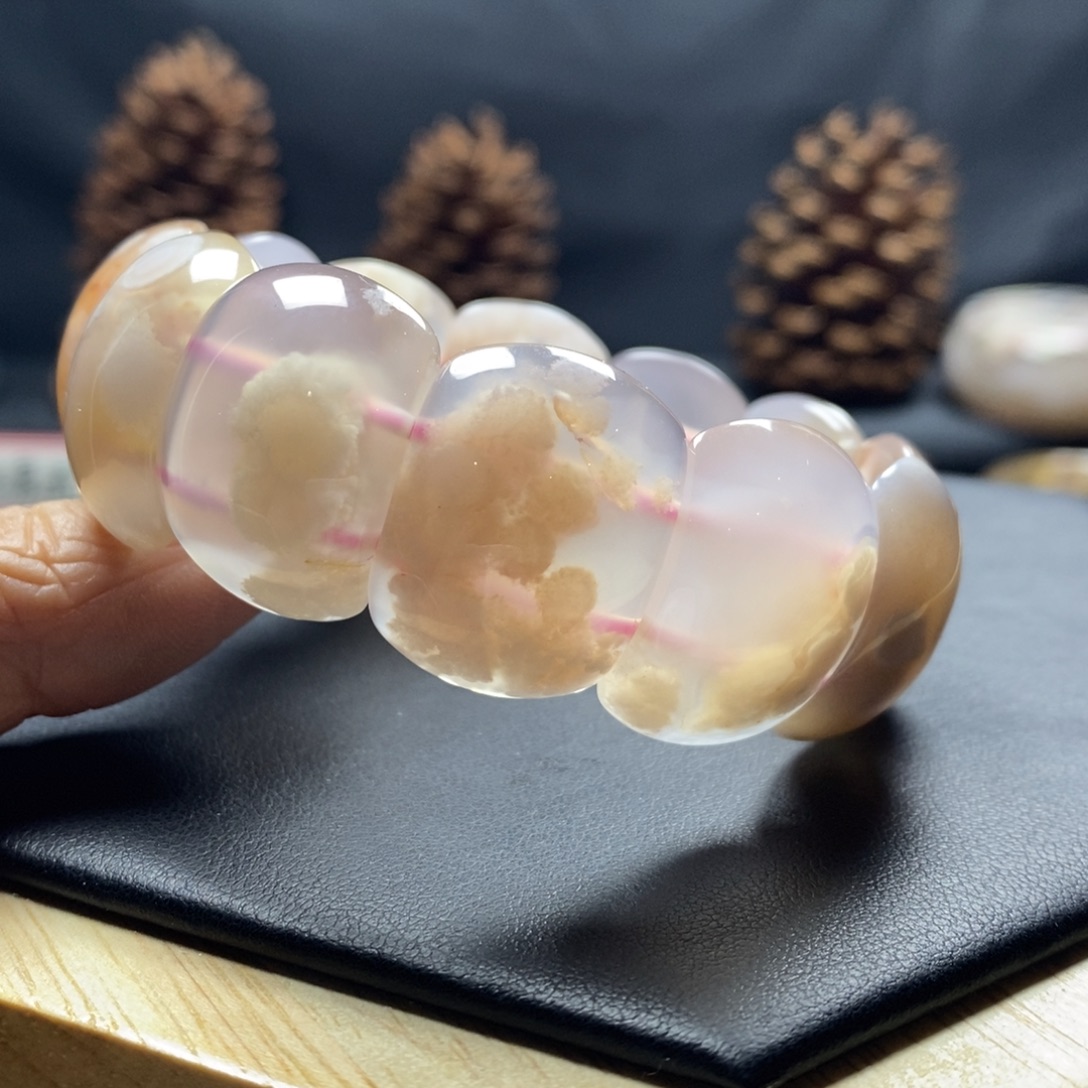 浅***秋玛瑙/玉髓未镶嵌手镯（开口镯）