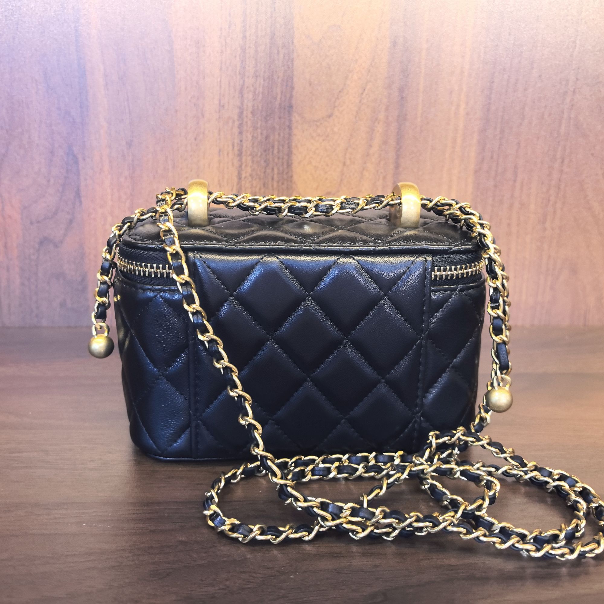 薇薇手工真皮包1041-16-黑色-长16x高10-x化妆盒香A90