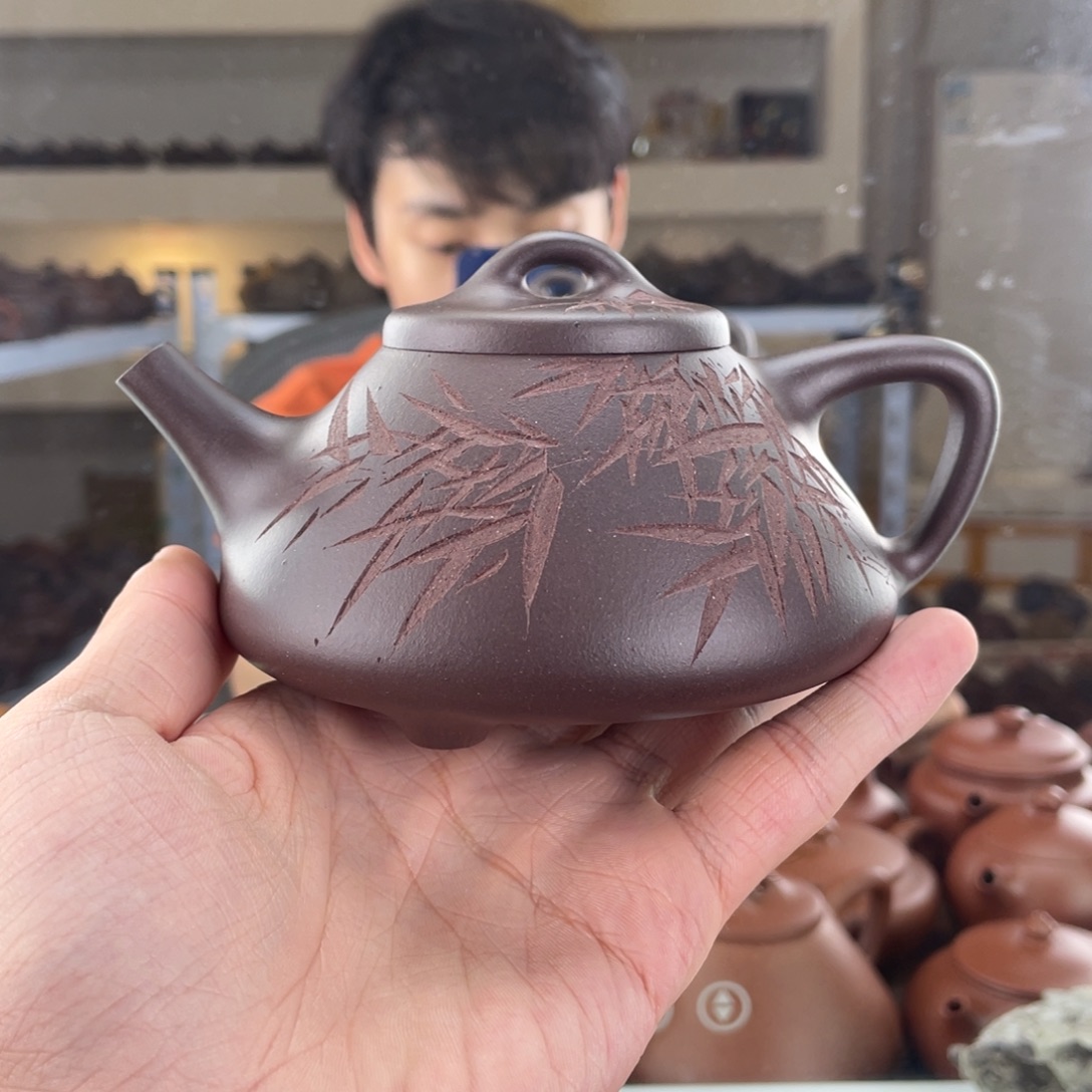 茶壶紫砂270cc老紫泥此处